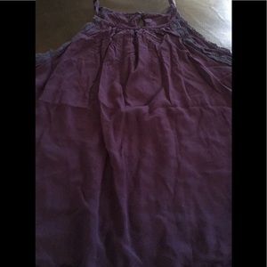 Light weight navy tank with crotchet detail